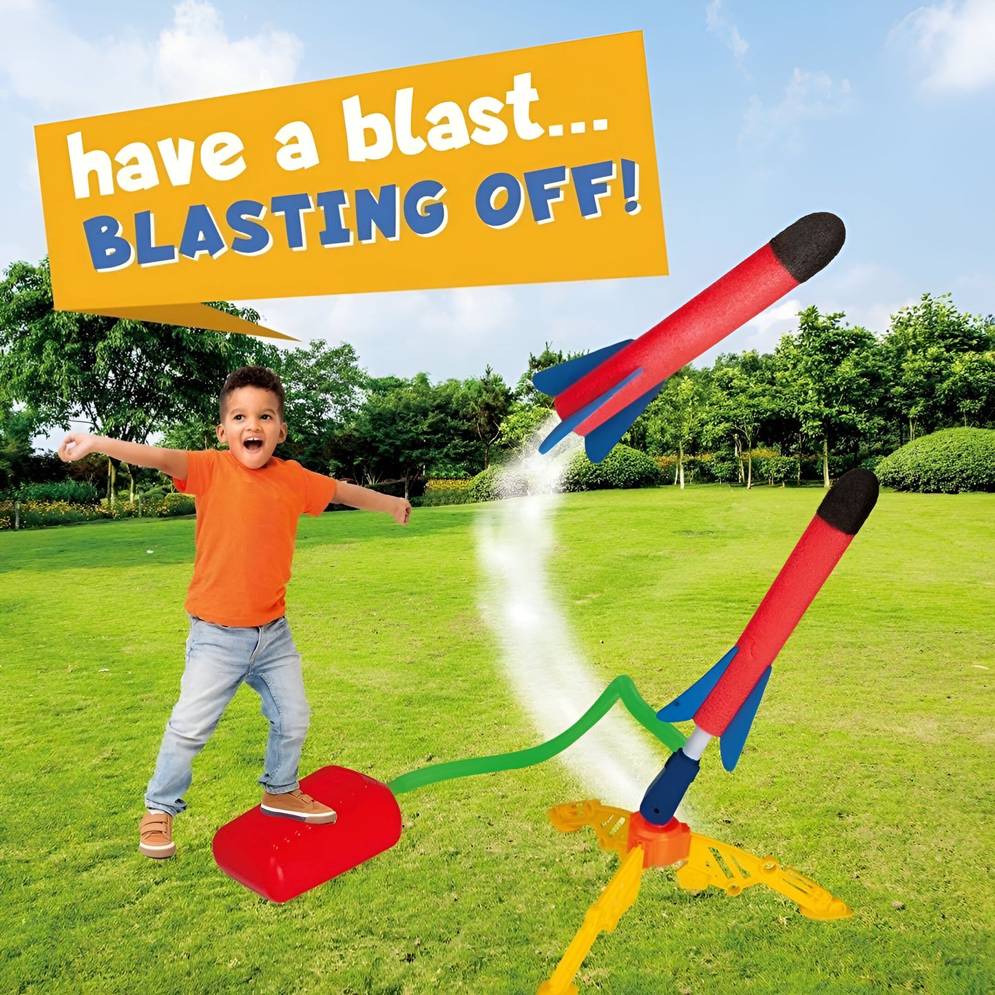Kids Stomp Rocket Launcher Toy with Foam Rocket