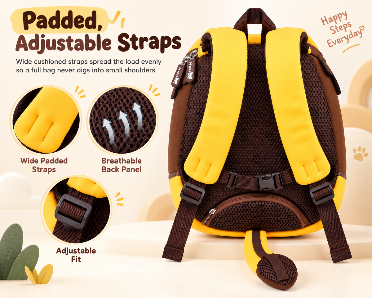 Padded, adjustable straps