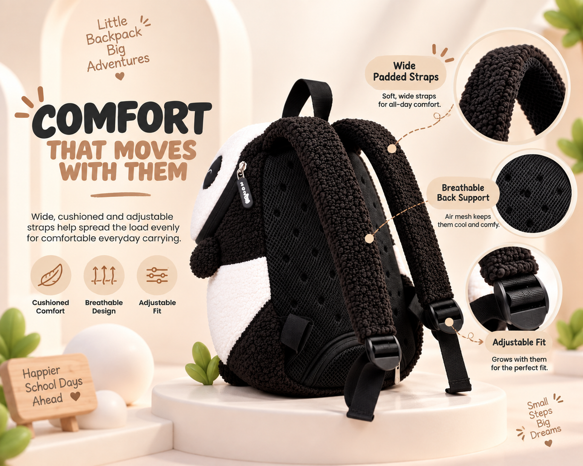 Padded, adjustable straps