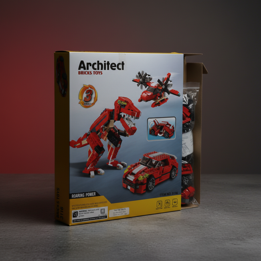 Architect Bricks Toys 3-in-1 Dinosaur Building Set