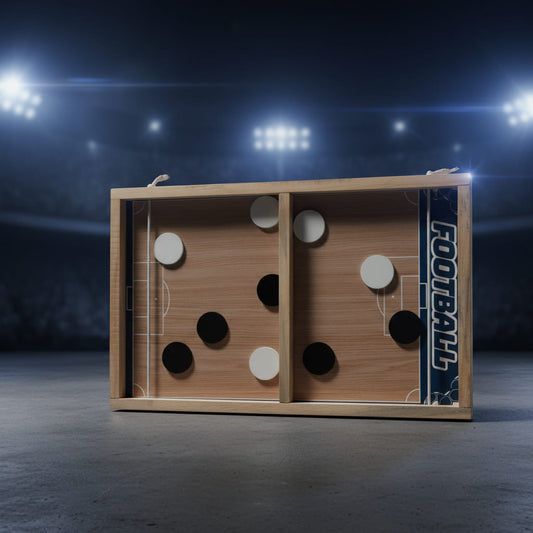 3-in-1 Wooden Fast Sling Puck Football & Board Game Set